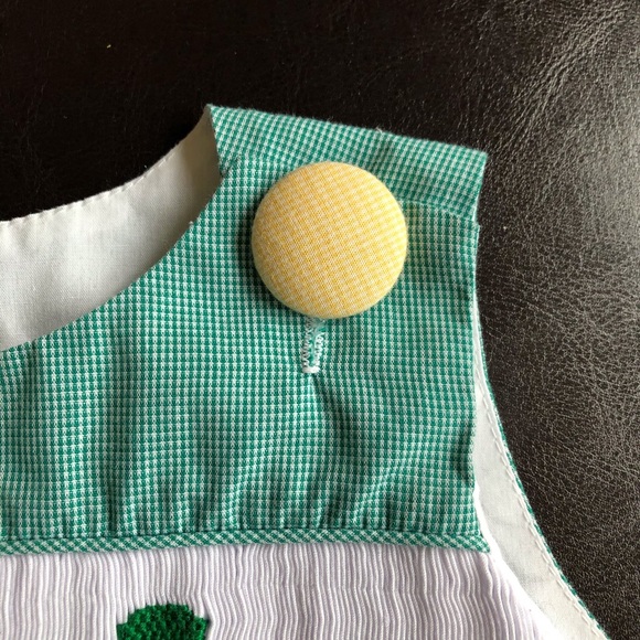 St. Patrick’s Day Leprechaun smocked 12M top dress - Picture 3 of 4